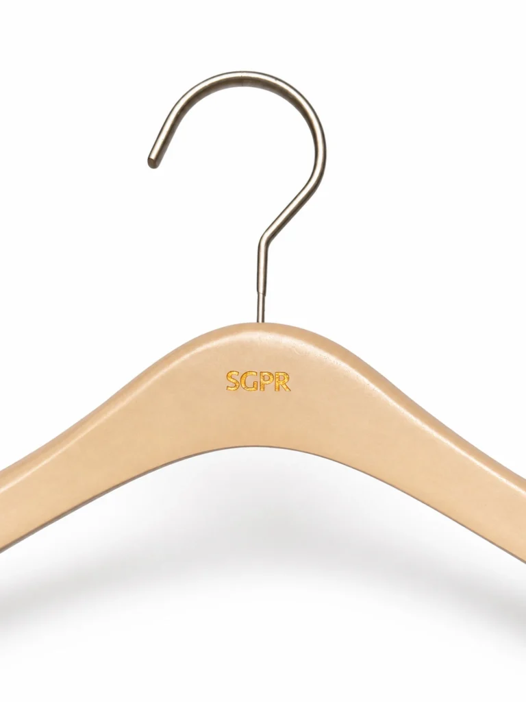 Ivory Flocked Beech Women's Hanger detail view 2
