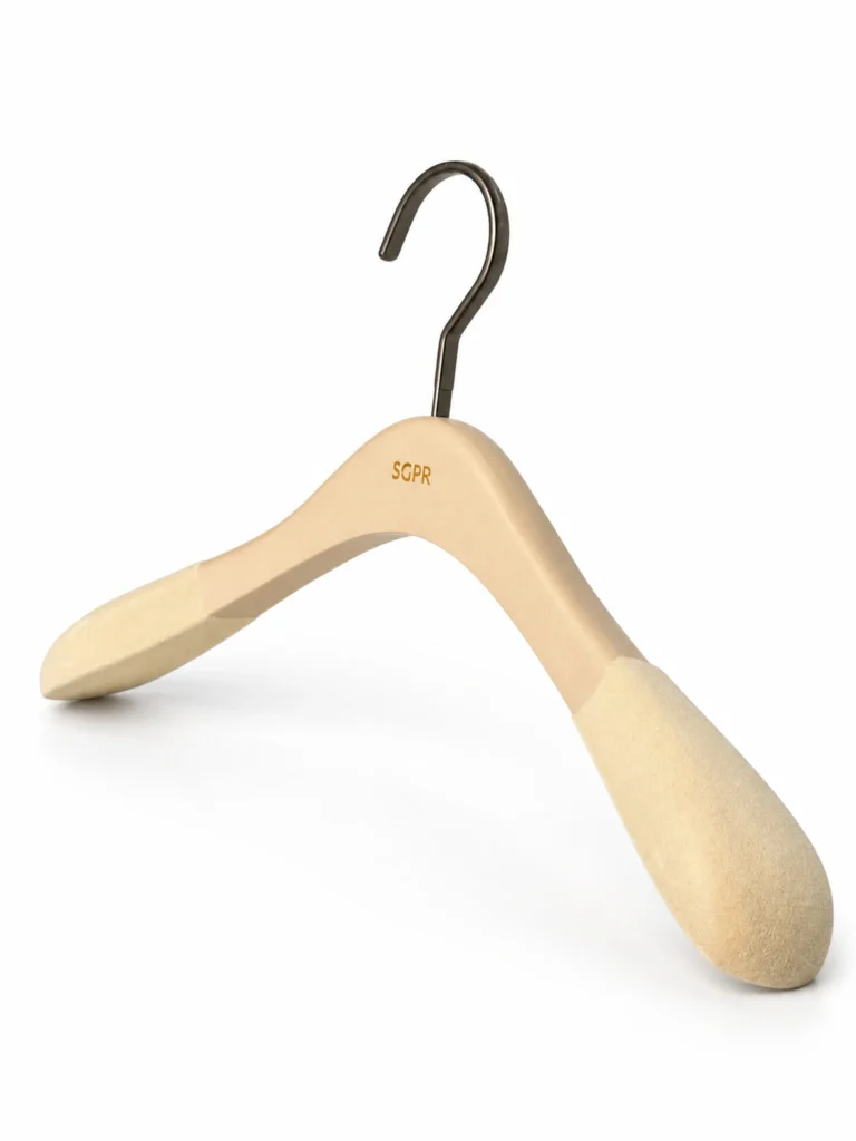 Ivory Flocked Beech Women's Hanger detail view 1