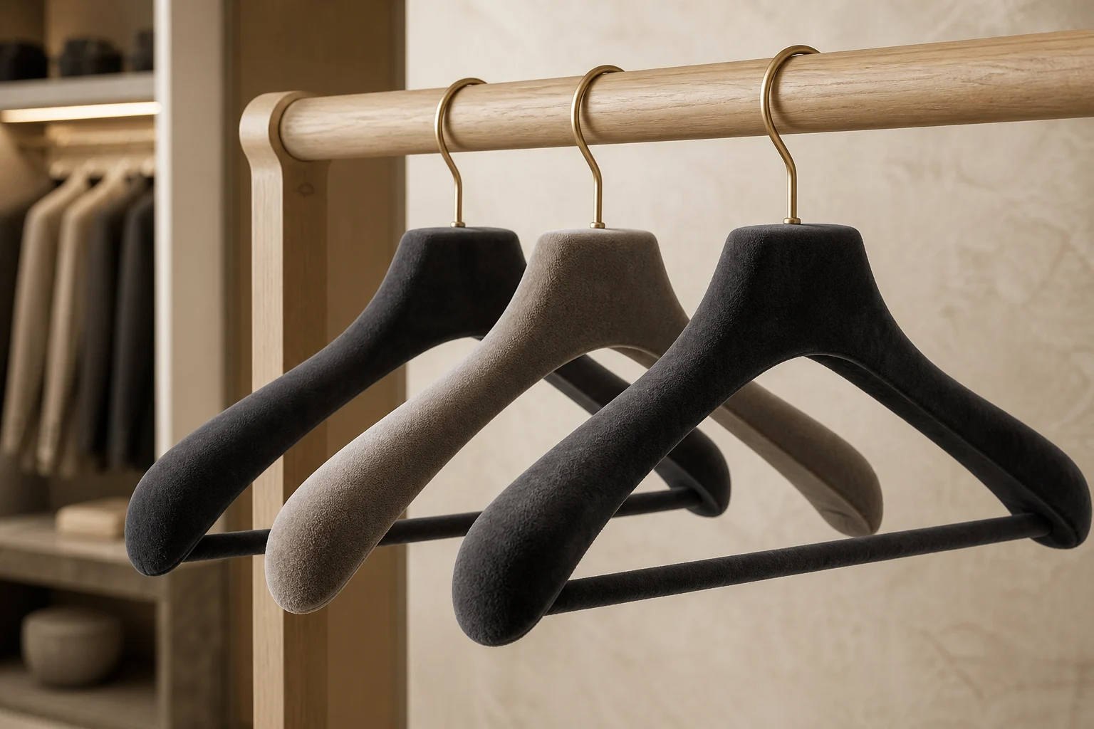 Bespoke velvet soft-touch hangers