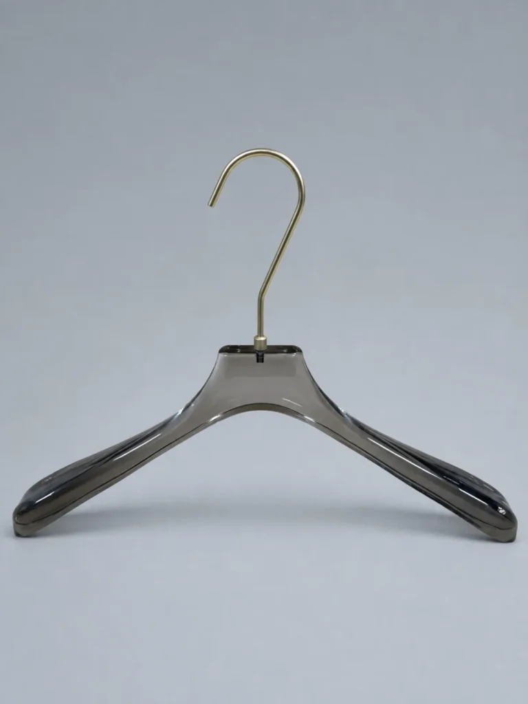 JY01 Smoke Brown Acrylic Men's Suit Hanger — front view