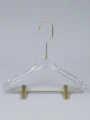 JY02 Clear Acrylic Women's Hanger with Gold Clips — front view