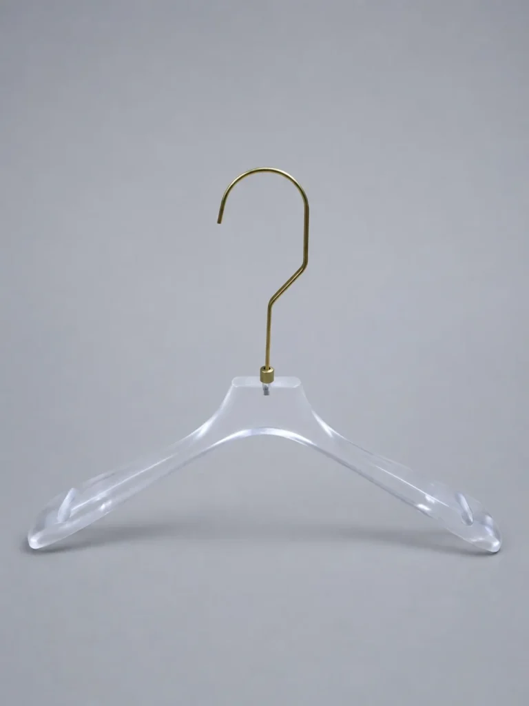 JY02 Clear Acrylic Women's Hanger with Gold Clips 385mm detail view 3