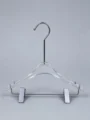 JY04 Clear Acrylic Children's Hanger with Clips — front view
