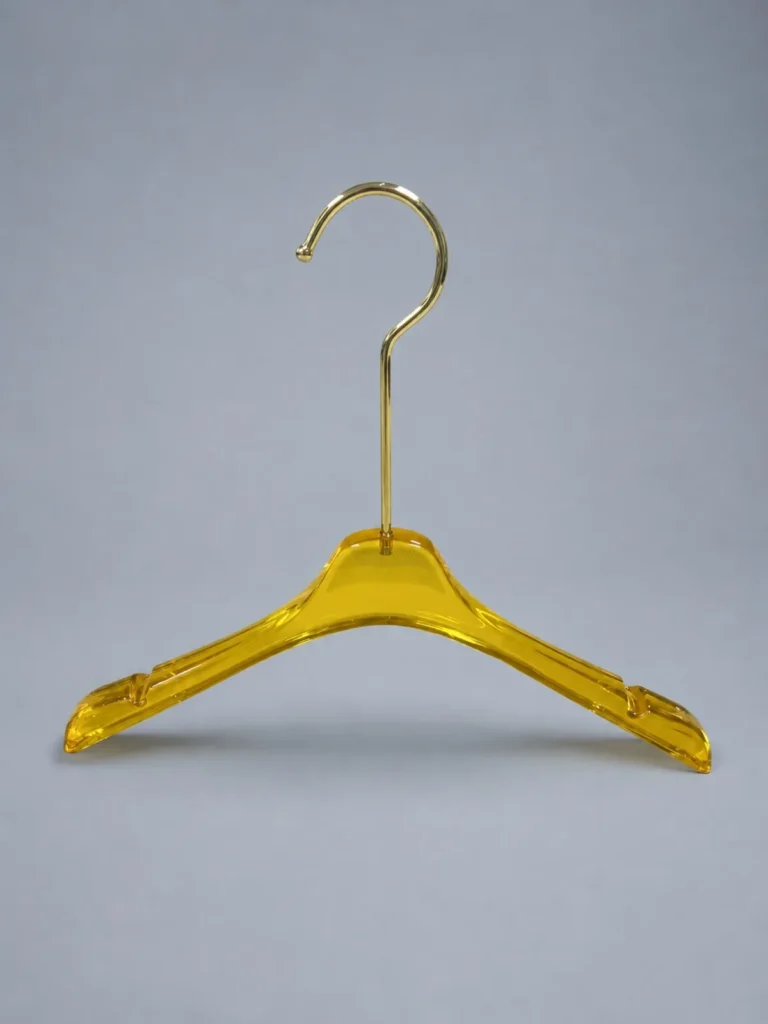 JY04 Clear Acrylic Children's Hanger with Clips 340mm detail view 1