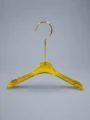 JY04 Clear Acrylic Children's Hanger with Clips — angled view