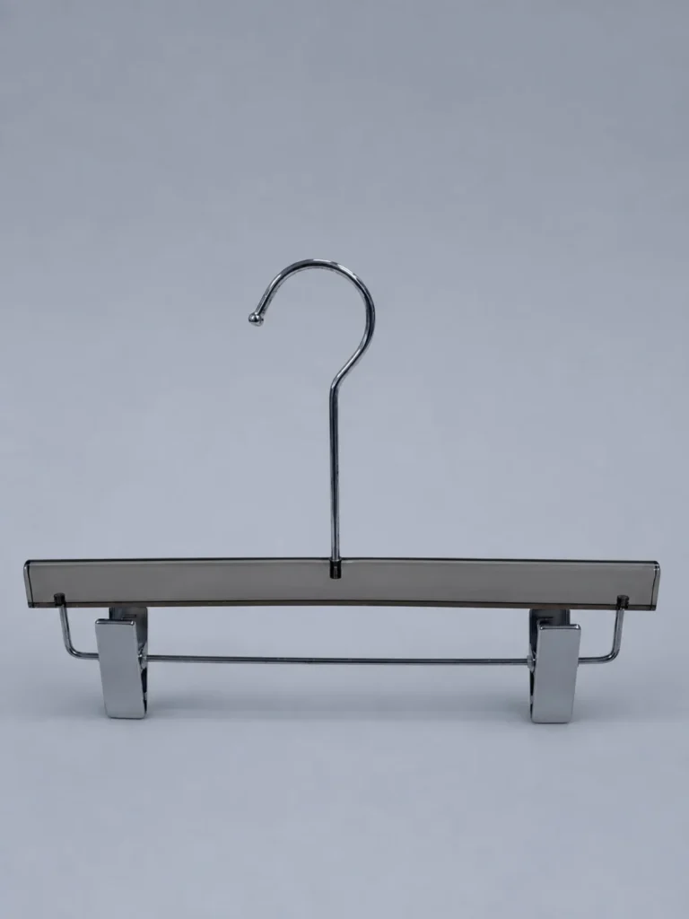 JY06 Clear Grey Acrylic Trouser Hanger 325mm detail view 1