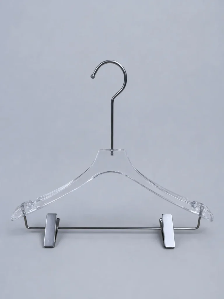JY07 Clear Acrylic Women's Hanger with Clips 385mm