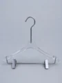 JY07 Clear Acrylic Women's Hanger with Clips — front view