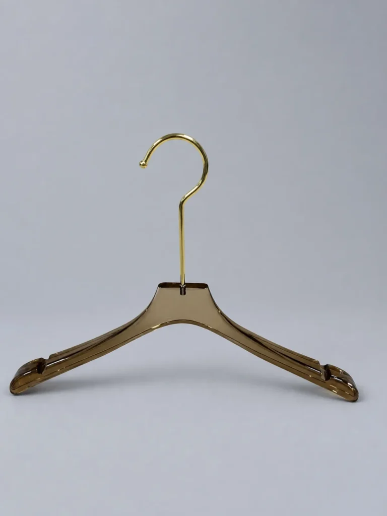 JY07 Clear Acrylic Women's Hanger with Clips 385mm detail view 2