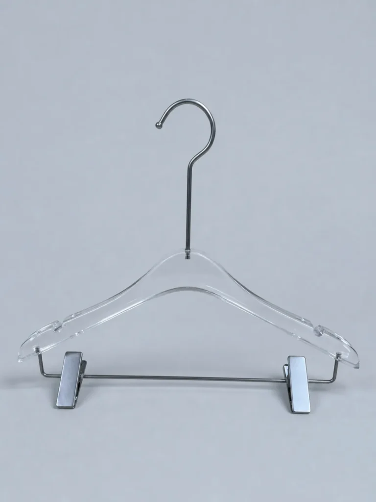 JY08 Clear Acrylic Women's Blouse Hanger 385mm detail view 2