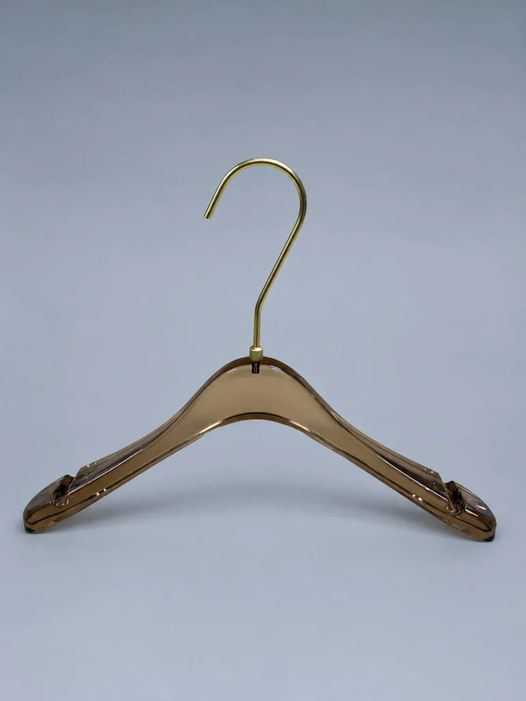 JY12 Clear Acrylic Women's Suit Hanger with Clips 385mm detail view 1