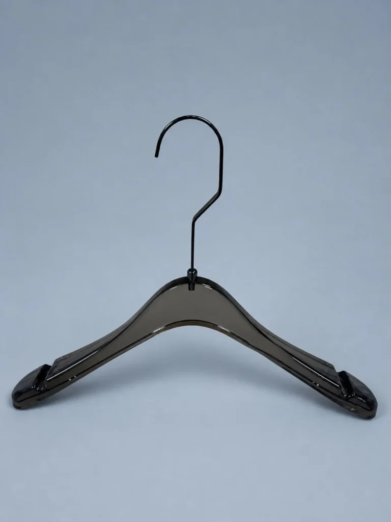 JY12 Clear Acrylic Women's Suit Hanger with Clips 385mm detail view 2