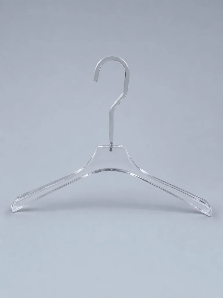 JY13 Clear Acrylic Men's Hanger — front view