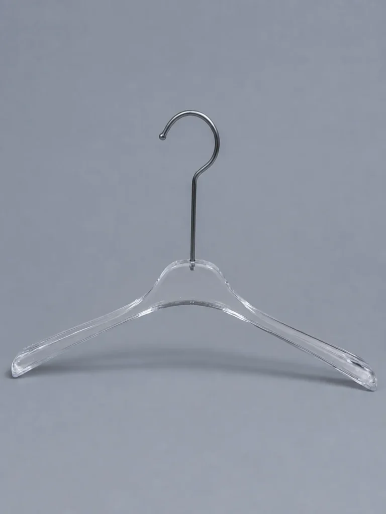 JY14 Clear Acrylic Men's Shirt Hanger — front view