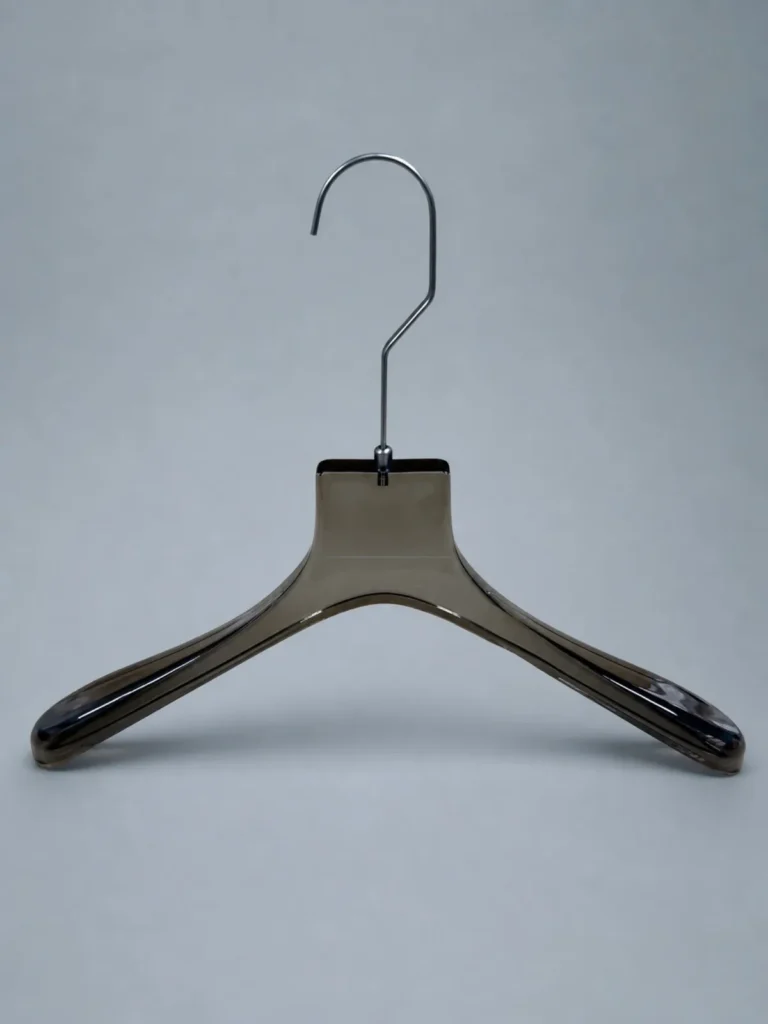 JY15 Clear Acrylic Men's Jacket Hanger 435mm detail view 1