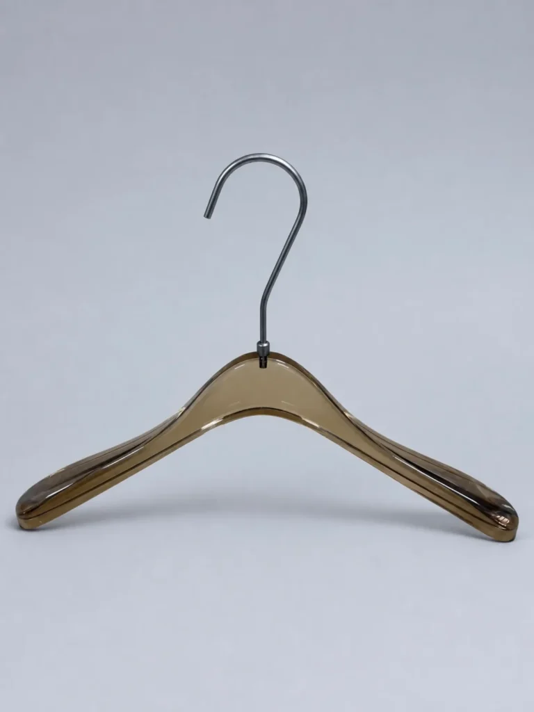 JY16 Clear Acrylic Men's Coat Hanger 435mm detail view 1