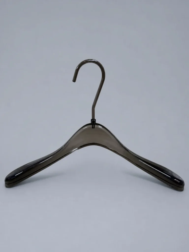 JY16 Clear Acrylic Men's Coat Hanger 435mm detail view 2