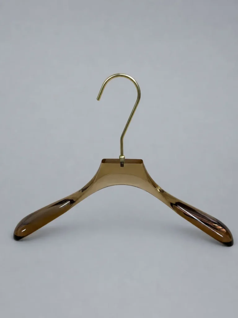 JY17 Clear Acrylic Men's Wide-Shoulder Hanger 435mm detail view 2