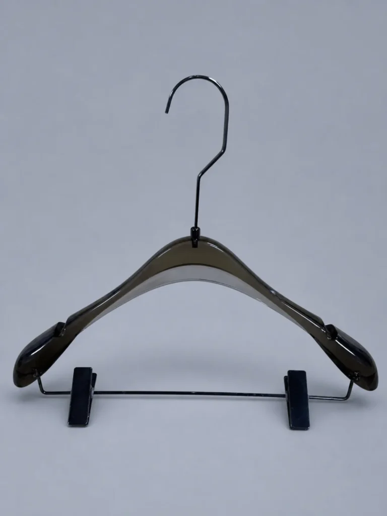 JY18 Clear Acrylic Women's Jacket Hanger 390mm detail view 1