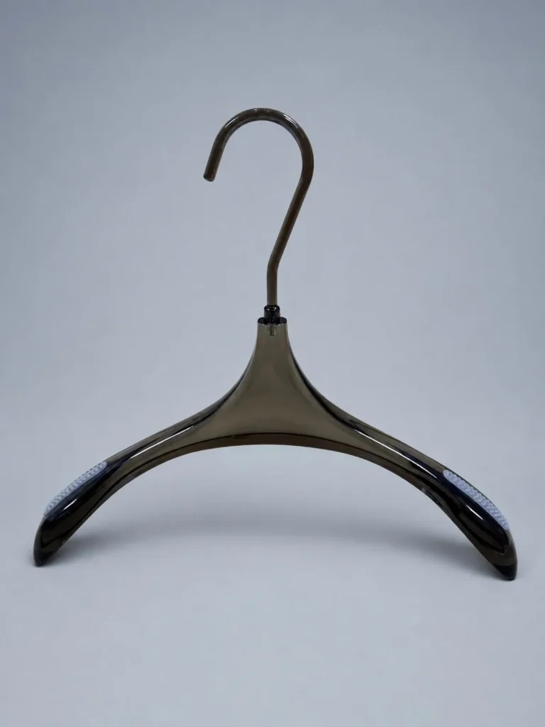 JY19 Amber Acrylic Women's Pointed Wide-Shoulder Hanger 380mm detail view 1