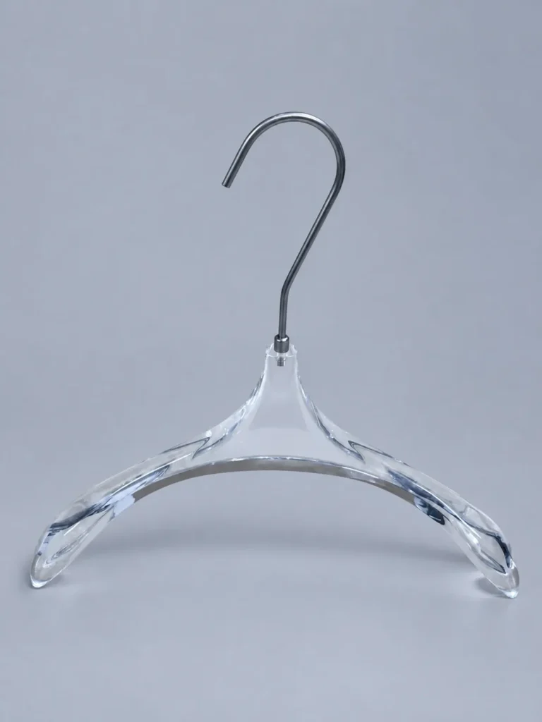 JY19 Amber Acrylic Women's Pointed Wide-Shoulder Hanger 380mm detail view 3