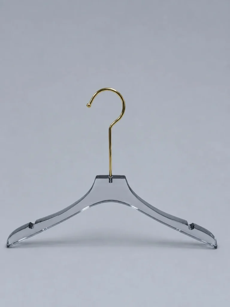 JY21 Slim Clear Acrylic Women's Hanger 390mm detail view 2