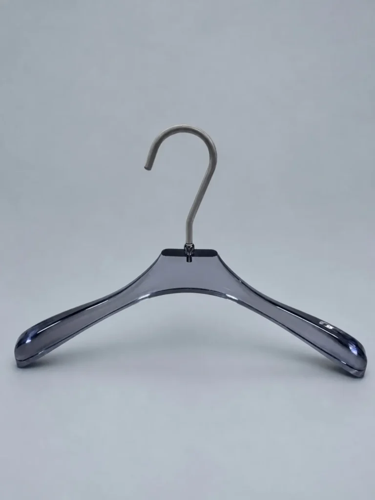 JY30 Smoke Blue Acrylic Men's Jacket Hanger — front view