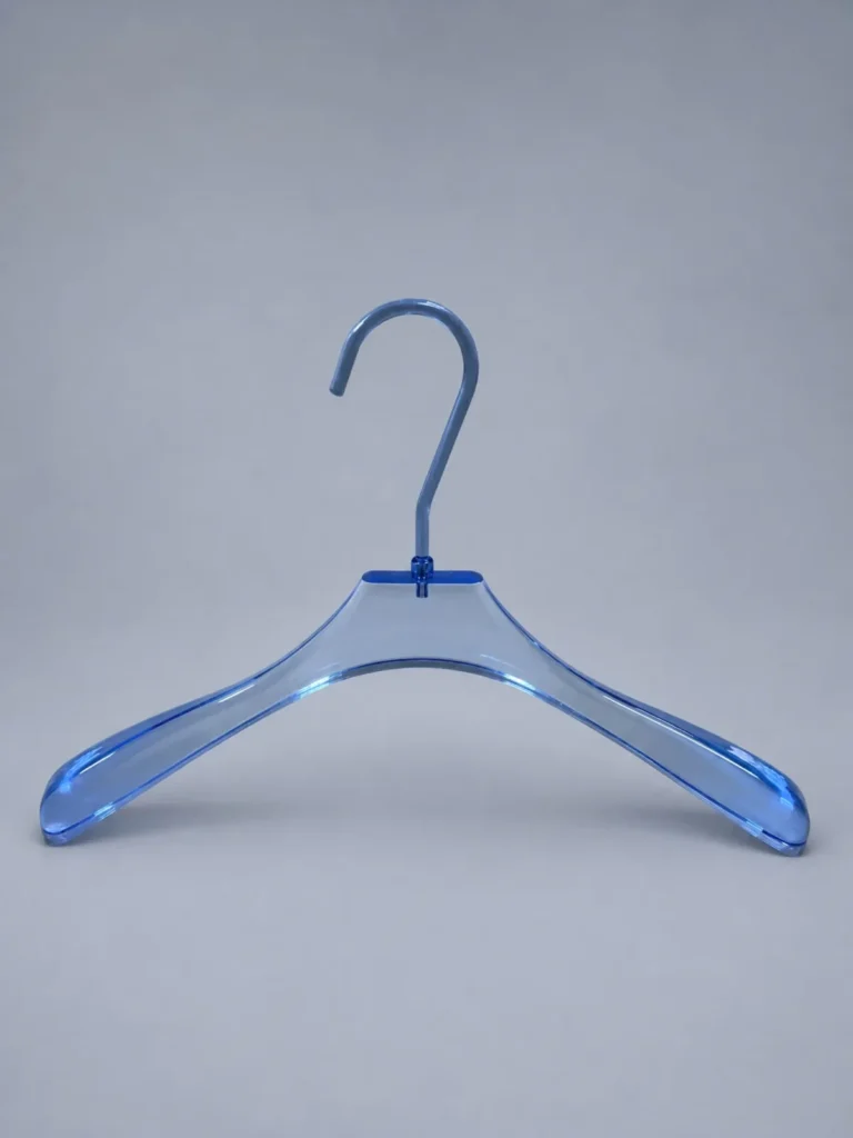 JY30 Smoke Blue Acrylic Men's Jacket Hanger 430mm detail view 2