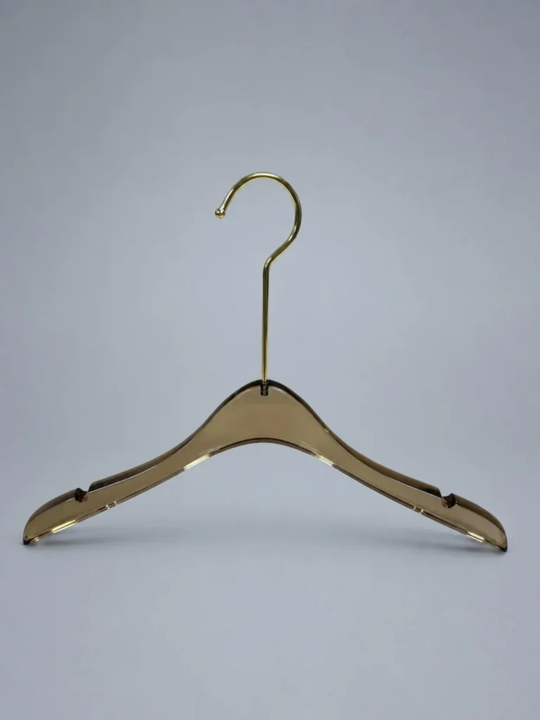 JY31 Slim Clear Acrylic Women's Top Hanger 390mm detail view 1