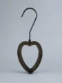JY34 Amber Acrylic Heart Scarf Ring — angled view