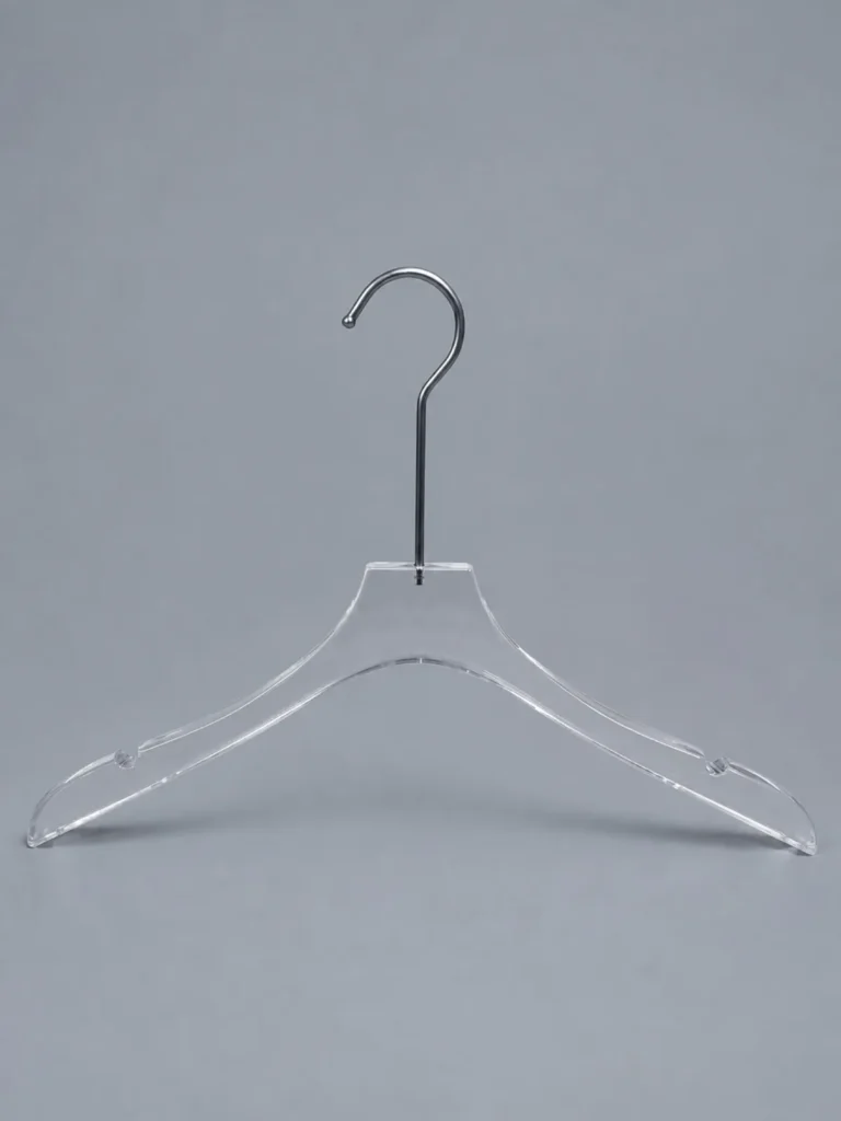 JY36 Slim Clear Acrylic Men's Hanger — front view