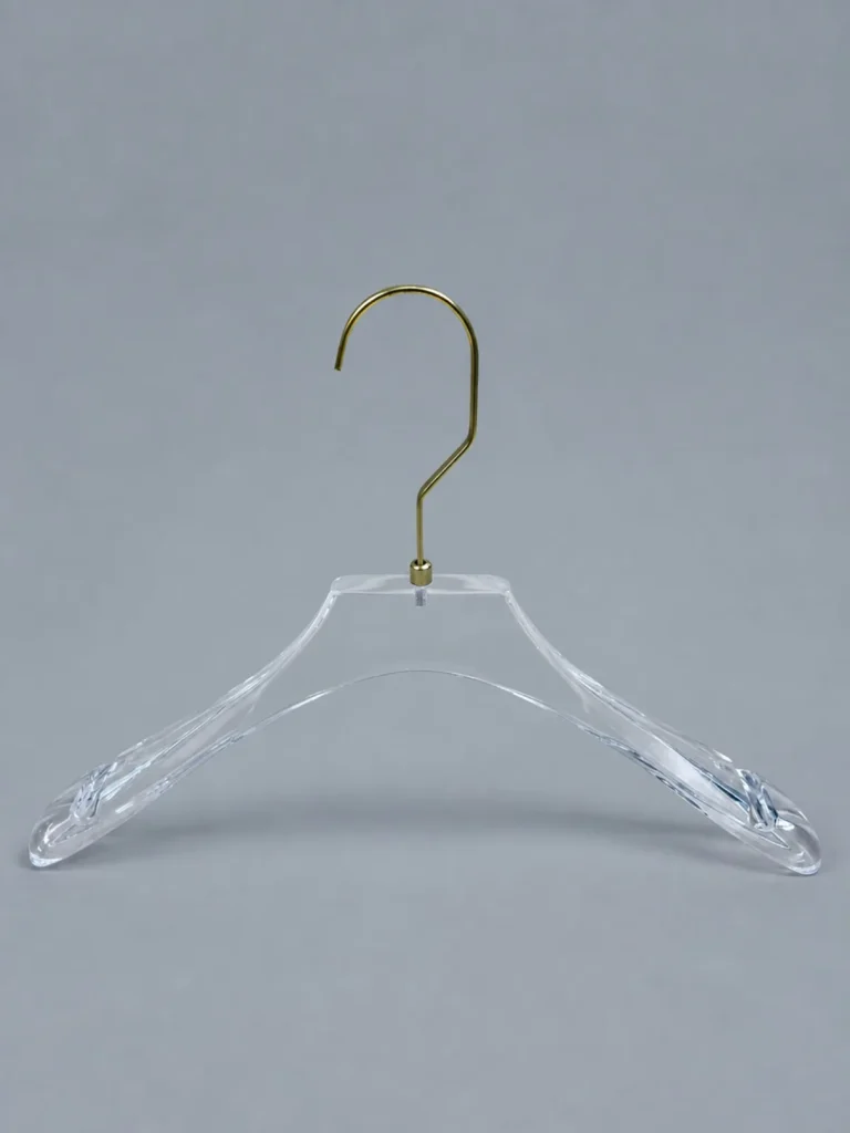 JY37 Clear Acrylic Women's Coat Hanger 385mm
