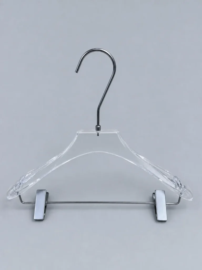 JY37 Clear Acrylic Women's Coat Hanger 385mm detail view 2